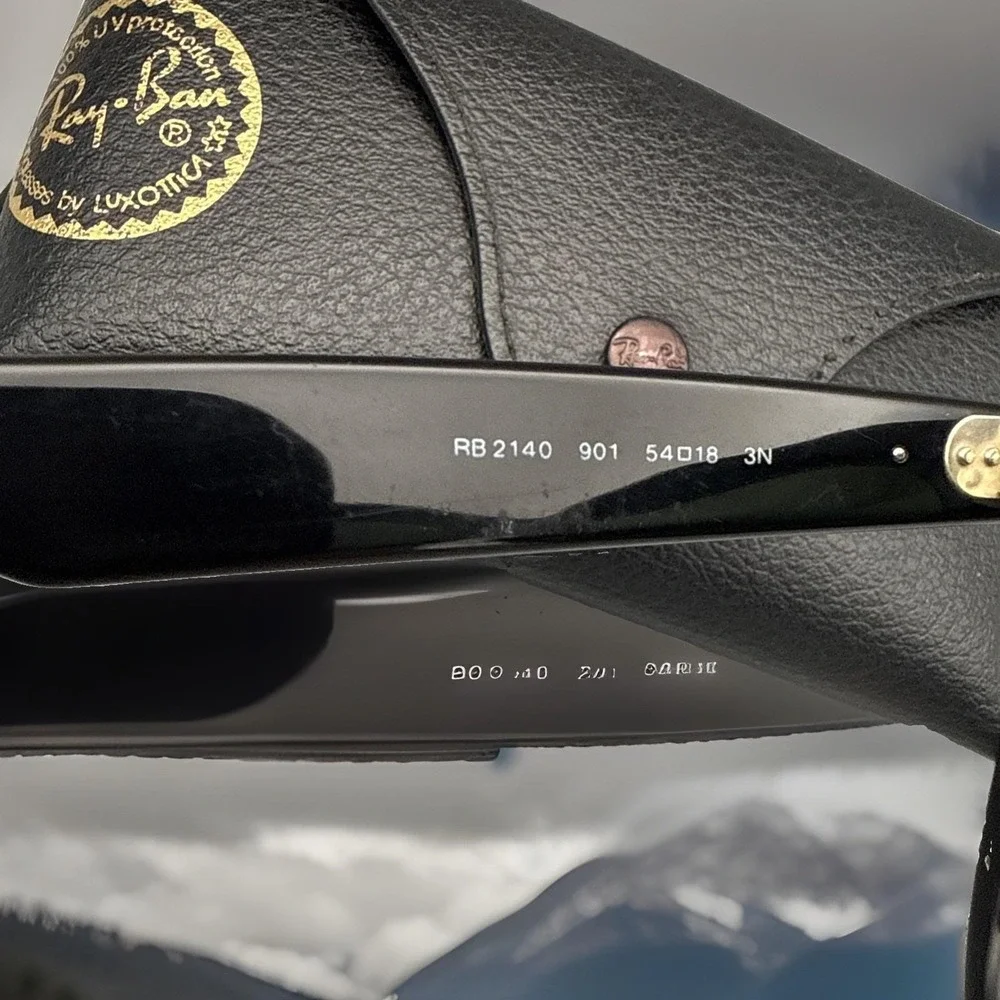Ray-Ban Wayfarer RB2140 Authentic Vintage Black Frame/Green Lens-etched 